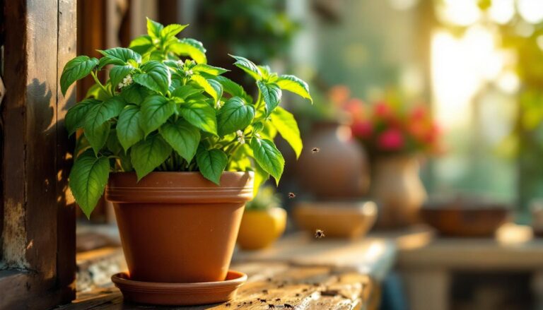 The scent of this plant repels unwanted household pests.